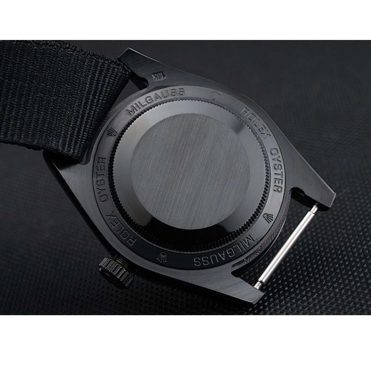 Aaa replica watch 622000 Nylon Black Rolex Strap Milgauss Bamford 0712